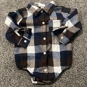 Plaid Long Sleeve Baby Onesie